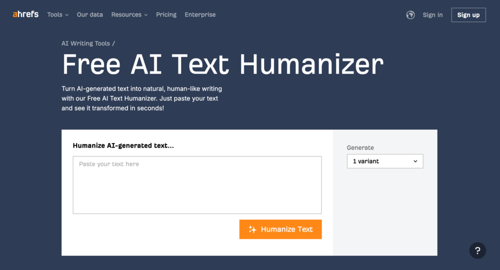 Ahrefs AI Text Humanizer Review