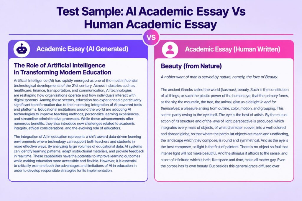 AI Vs. Human Academic Essay:
