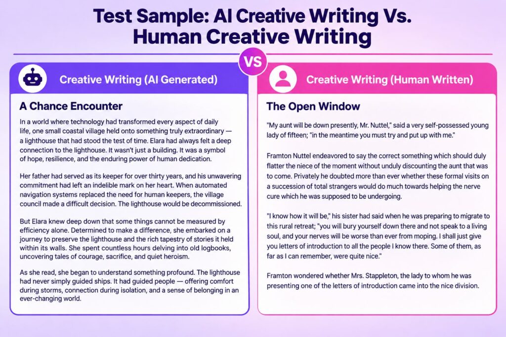 AI Vs. Human Creative Writing:
