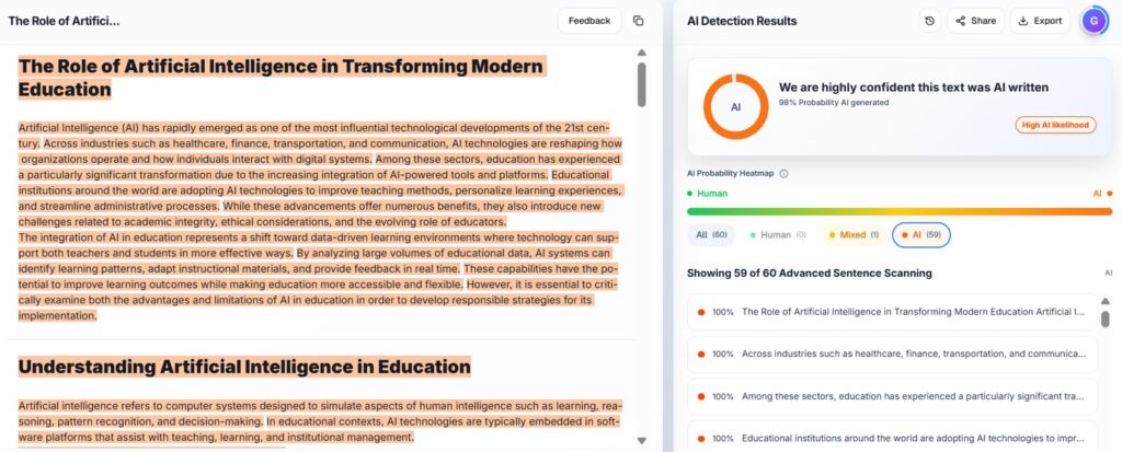Proofademic Results: AI Academic Essay