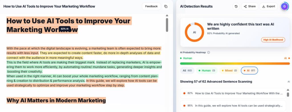 Proofademic Results: Mixed Essay (AI Article → Human Paraphrased)