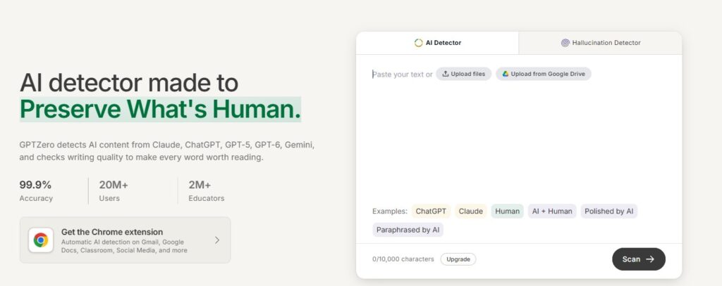 5. GPTZero: Best for Quick One-Off Checks