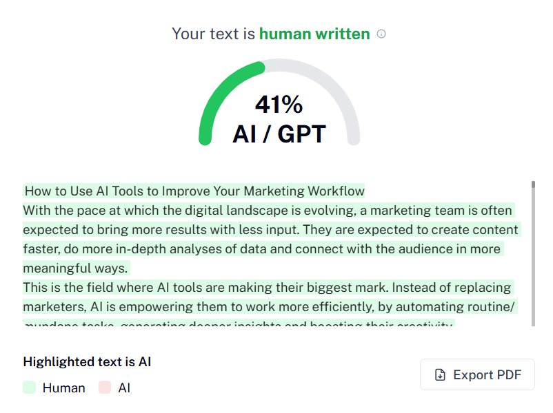 Undetectable.ai Results: Mixed Essay (AI Article → Human Paraphrased)