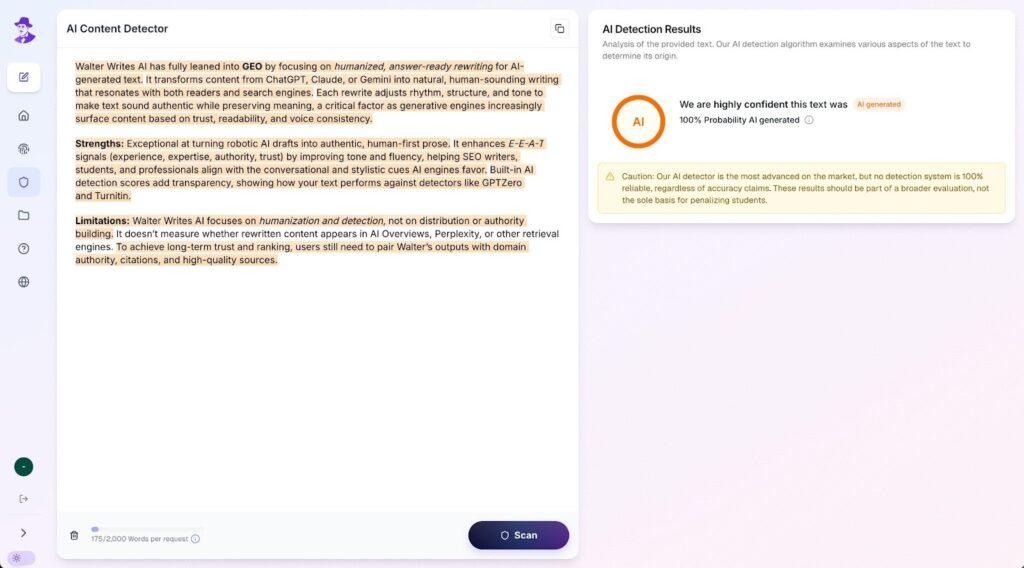 Walter Writes Catching AI-Generated Text
