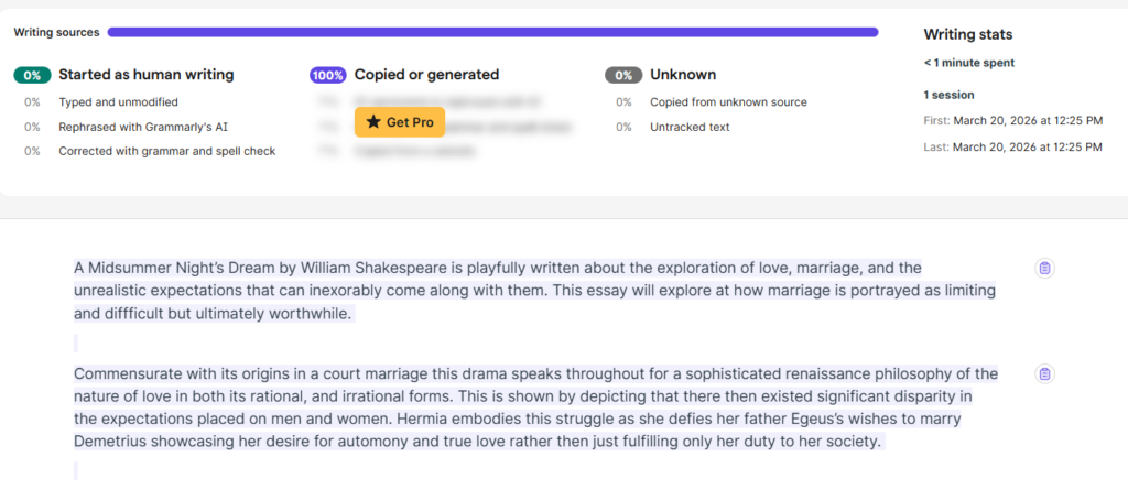 Does Grammarly Authorship Get Detected by AI