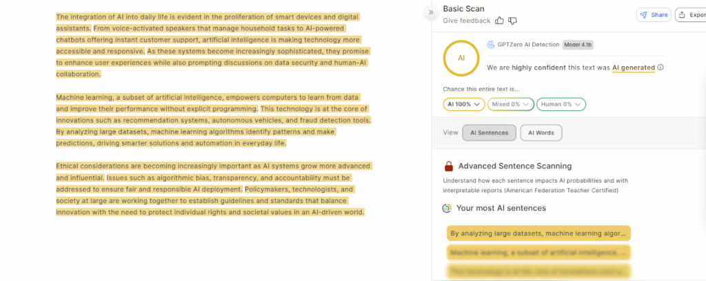 Grammarly getting detected by AI detector