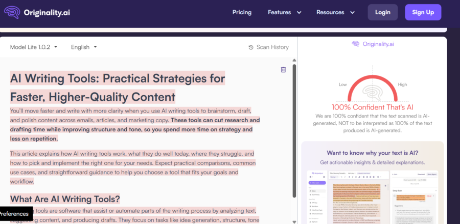 Originality.ai review: best AI checker for your content?