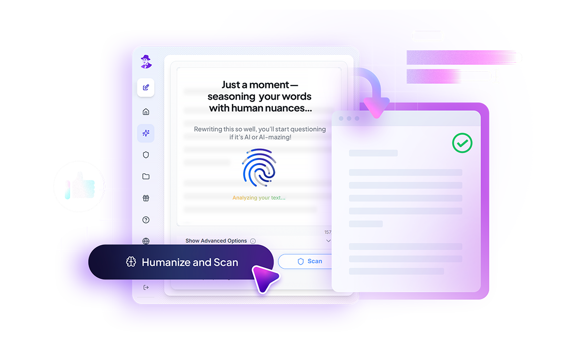 visual of text converted into natural sounding human like text