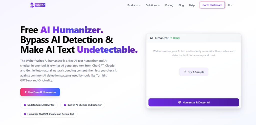 Walter Writes, an AI detection tool and humanizer