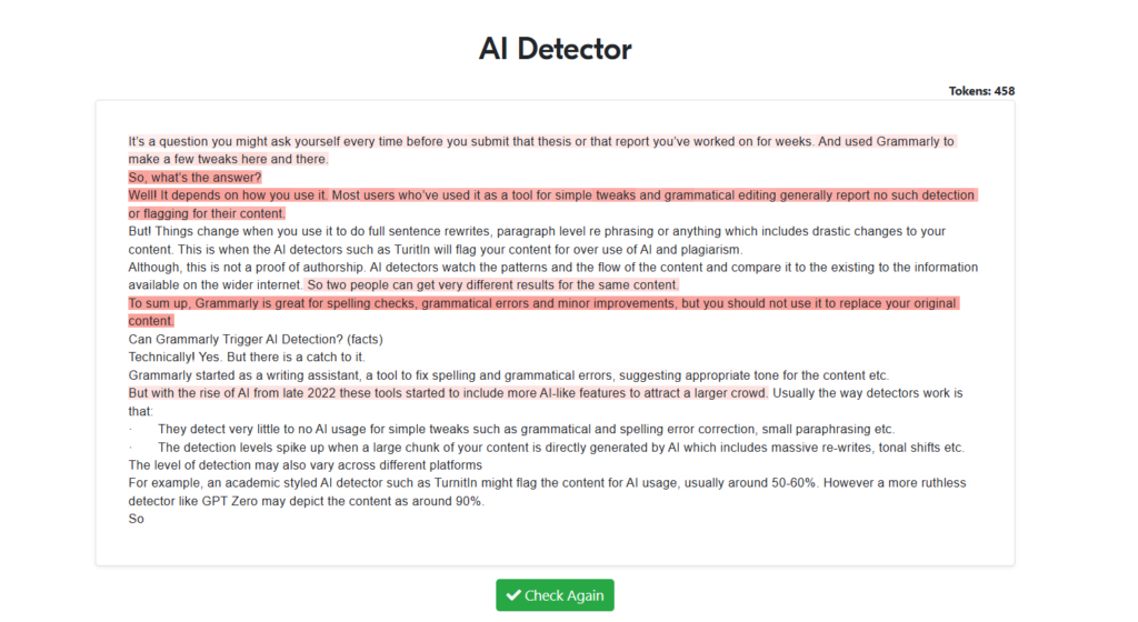 Sapling AI detector being tested and reviewed