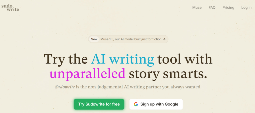 sudowrite homepage
