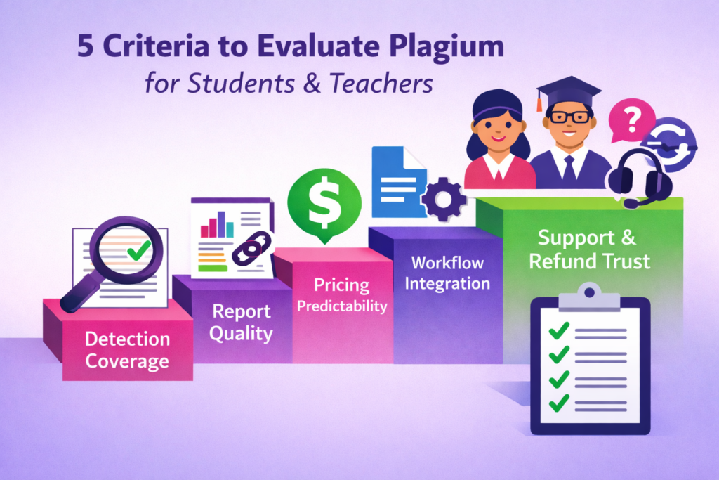 5 criteria to Evaluate Plagium