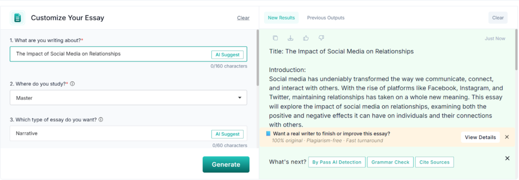 MyEssayWriter Drafting: Essays, Paragraphs, and Outlines