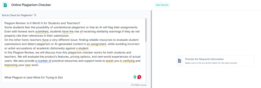 MyEssayWriter AI Plagiarism checker