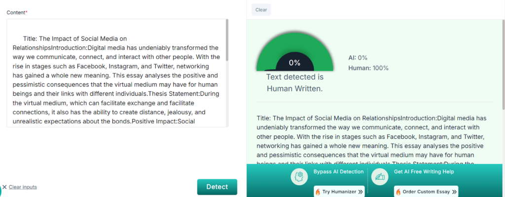 MyEssayWriter AI Pass AI Detection