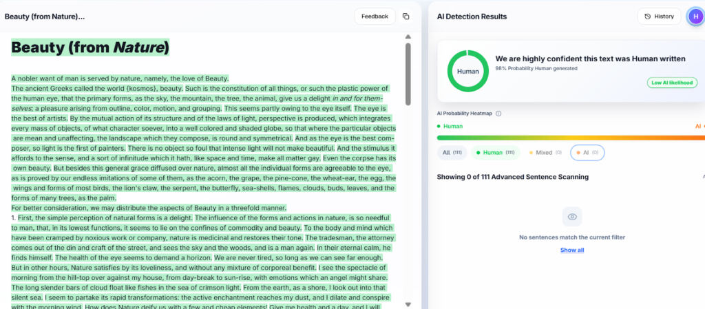 Proofademic Results: Academic Essay (Human)