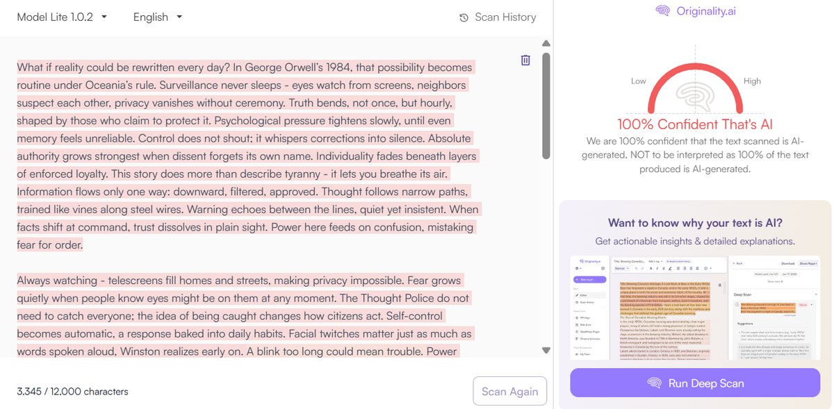 Academic Essay: Originality.ai Detection Results