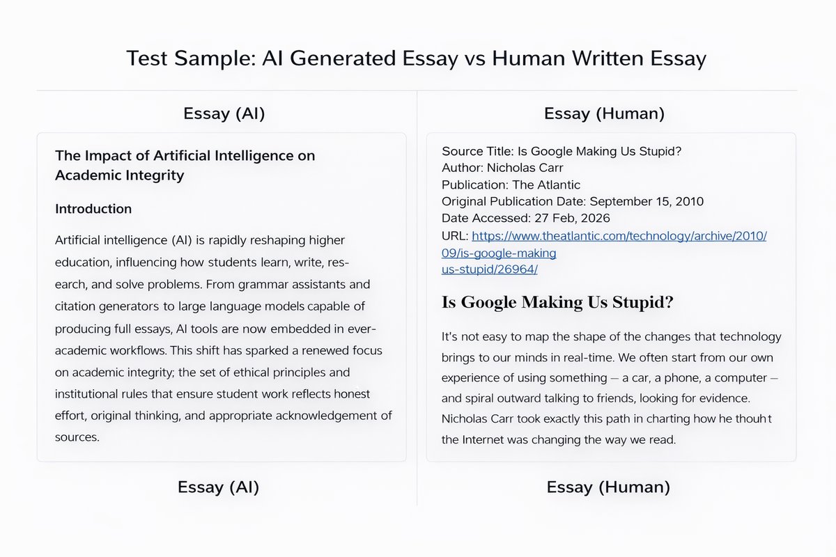 AI Academic Essay vs Human Academic Essay