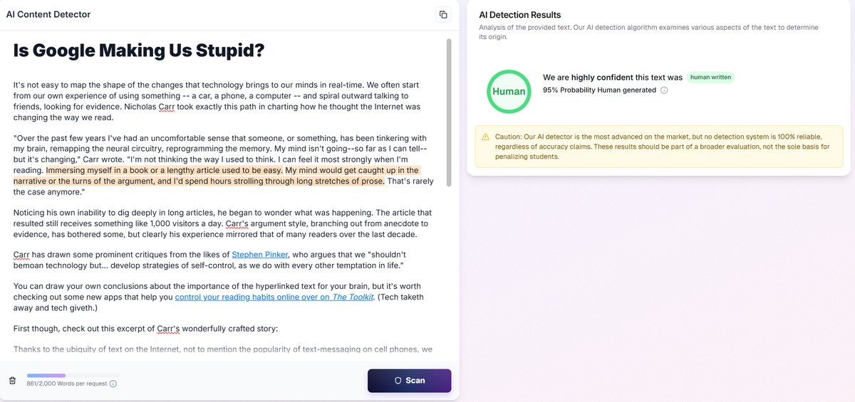 Walter Writes Results: AI and Human Academic Essays