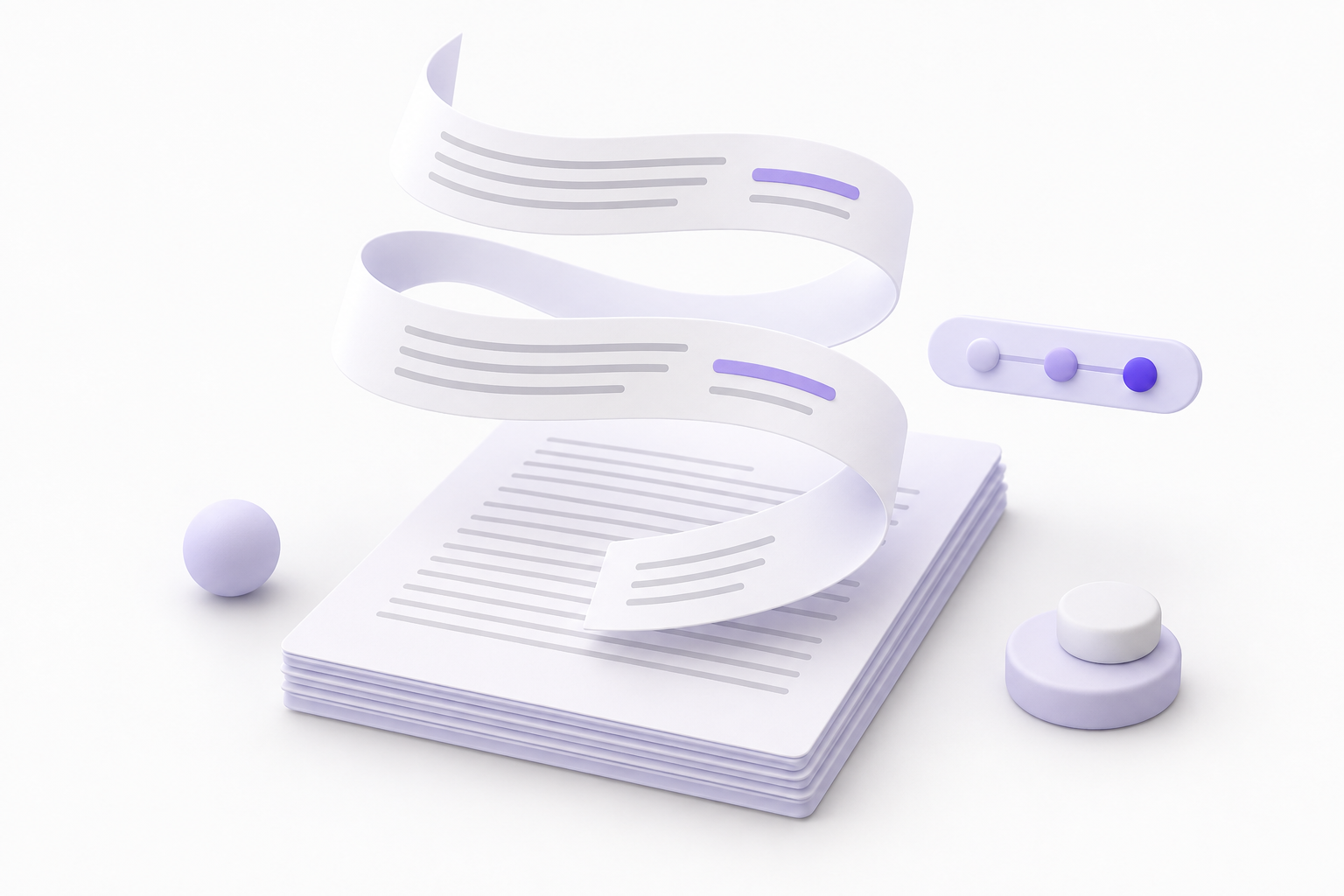 Rubans de papier illustrant le rythme des phrases