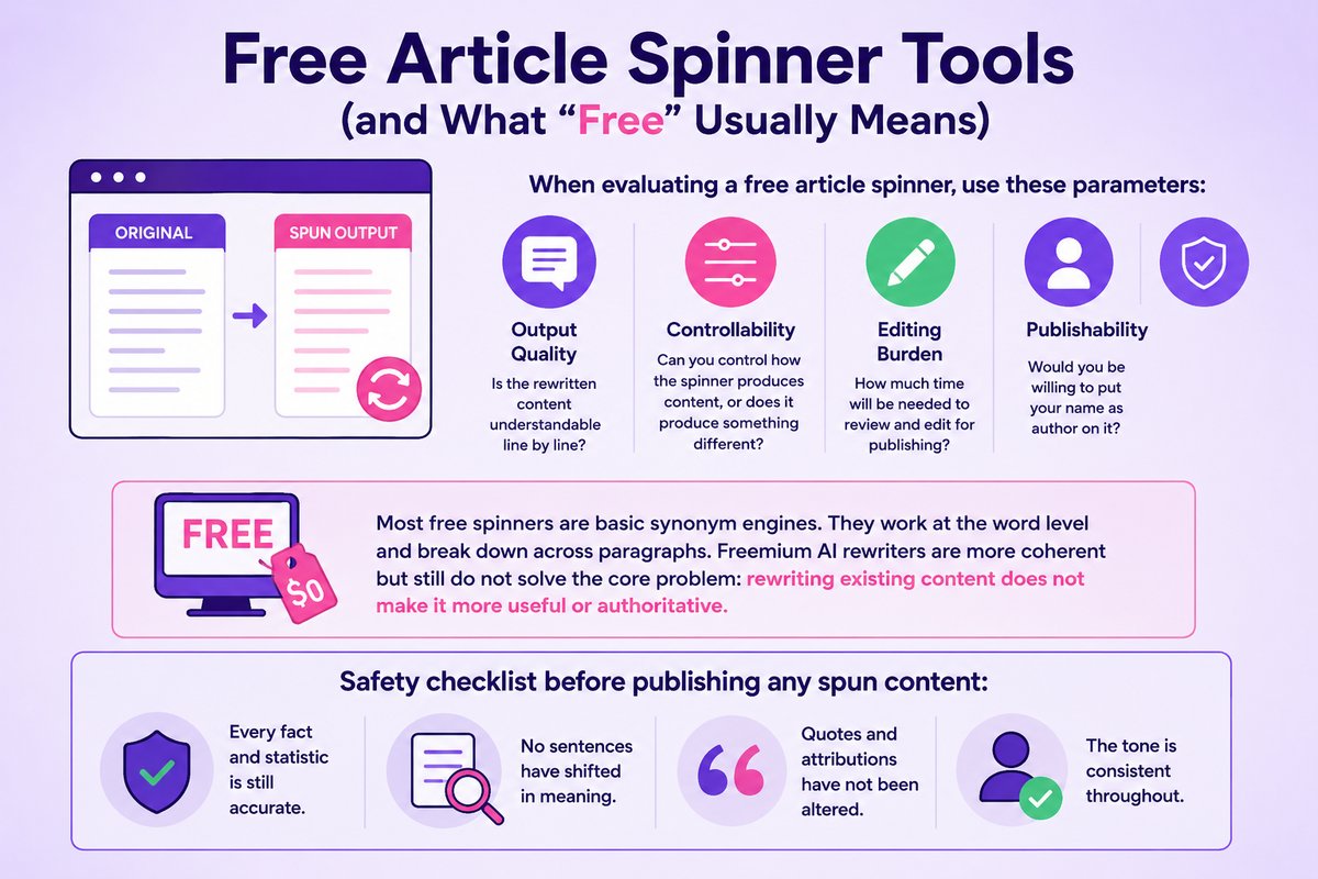 Free Article Spinner Tools (and What "Free" Usually Means)