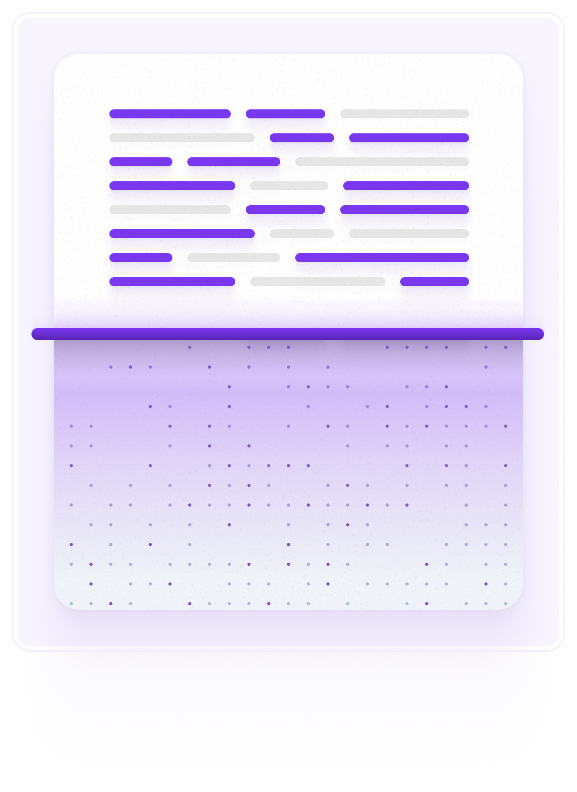 Purple document scan illustration from the approved WordPress design.